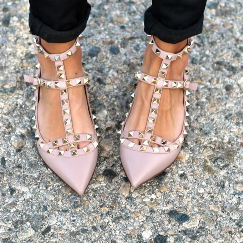 Valentino Pink Rockstud Flats